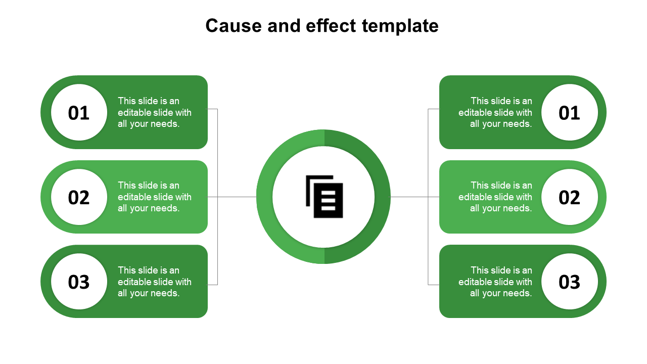cause and effect template ppt-green